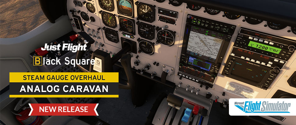 Bring a new 'Analog' interior to the default MSFS Cessna Caravan with Black Square's new release, Steam Gauge Overhaul - Analog Caravan, out now!