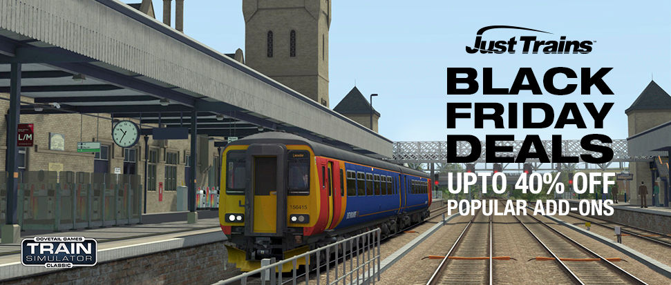 Black Friday Deals, up to 40% off popular add-ons for Train Simulator Classic.