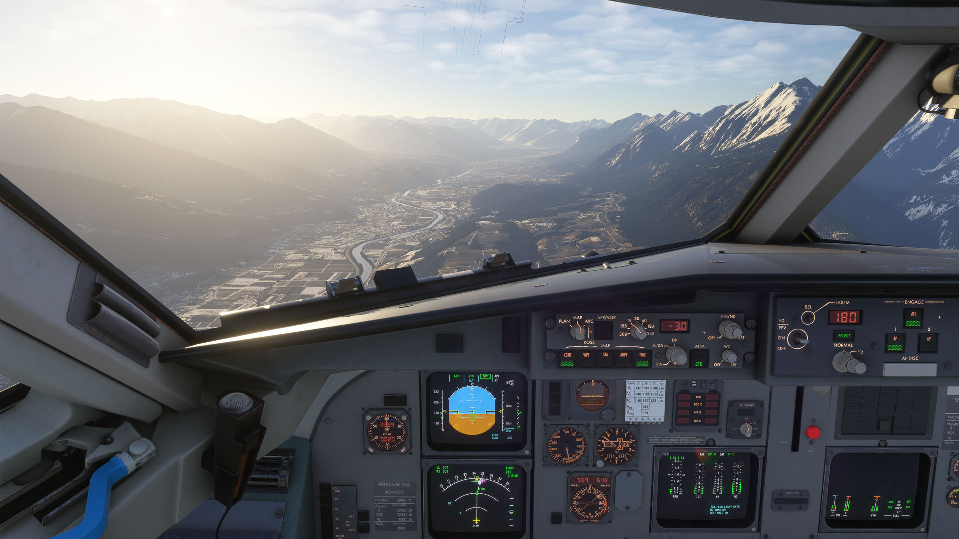 Cockpit detalhado do Fokker 100 Professional