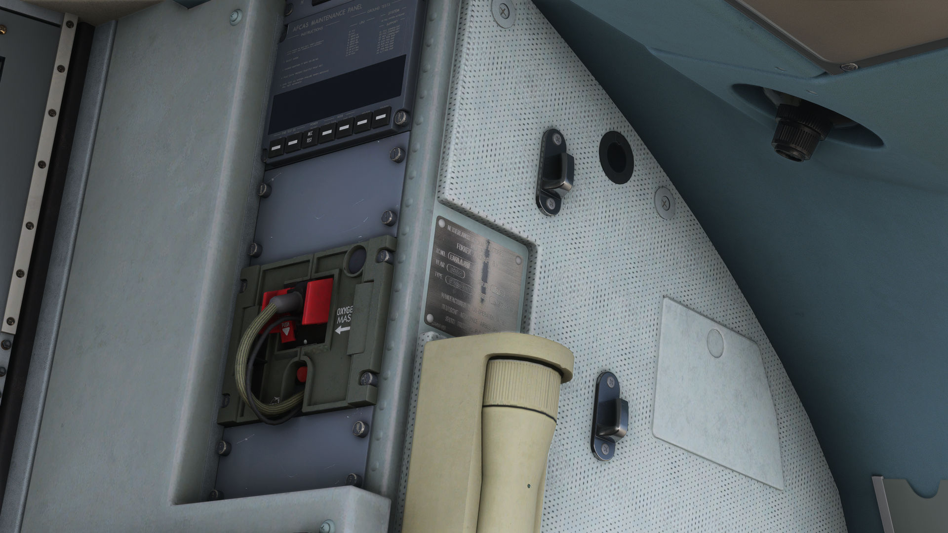 Painel de controle e FMS do cockpit