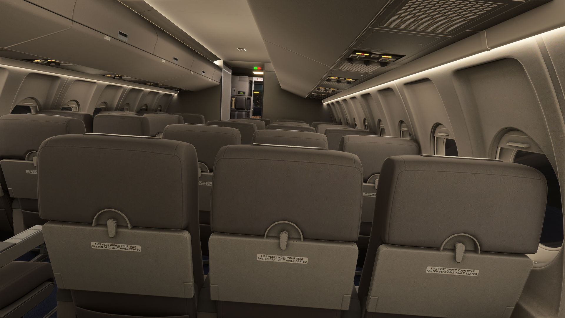 Vista da cabine de passageiros do F70/F100