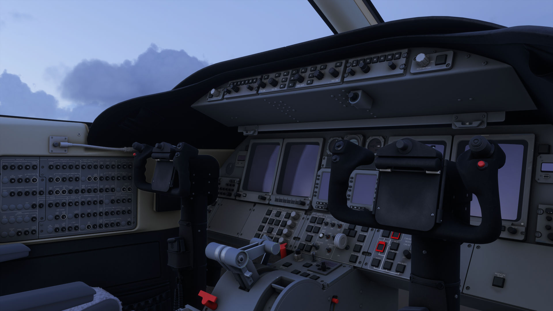 Detalhes do cockpit do LJ45